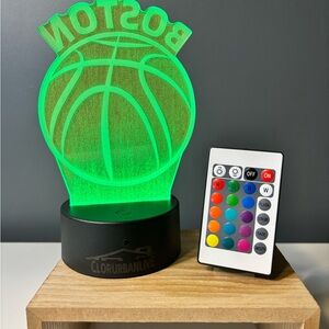 Boston Basketball LED 3D Illusion Lamp - Color Changing w/ Remote